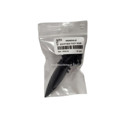 PENDULE EGYPTIEN BUIS THOT TEINTE NOIR (GRAVE PLOMBE)