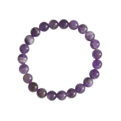 Bracelet en pierre Améthyste perles de 8mm Bracelet en pierre Améthyste perles de 8mm