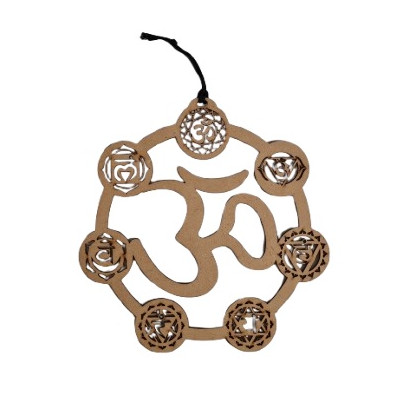FLEUR DE VIE EN BOIS (LOT DE 5 7 CHAKRAS ET OM)