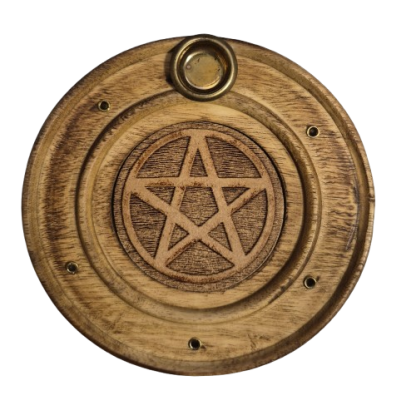 BRULE ENCENS PENTAGRAME EN BOIS