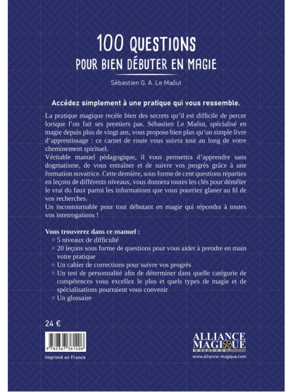 100 questions pour bien débuter en magie (24.00€ TTC)