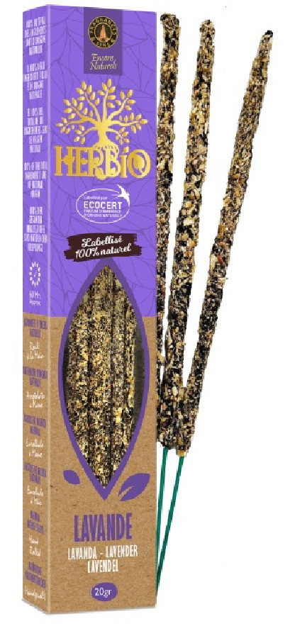 Encens bâton lavande - HERBIO - paquet de 20 gr