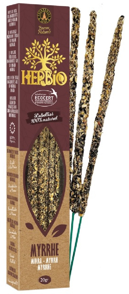 Encens bâton Myrrhe - HERBIO - paquet de 20 gr