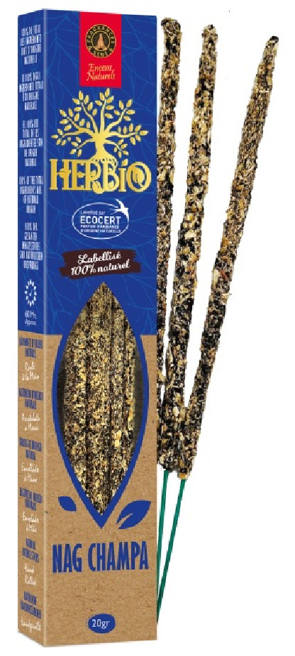 Encens bâton Nag Champa - HERBIO - paquet de 20 gr