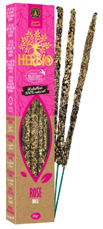 Encens bâton Rose - HERBIO - paquet de 20 gr