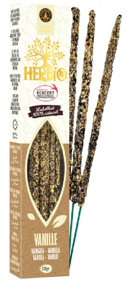 Encens bâton Vanille - HERBIO - paquet de 20 gr