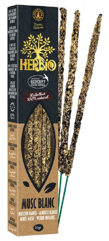 Encens bâton Musc Blanc - HERBIO - 20 gr