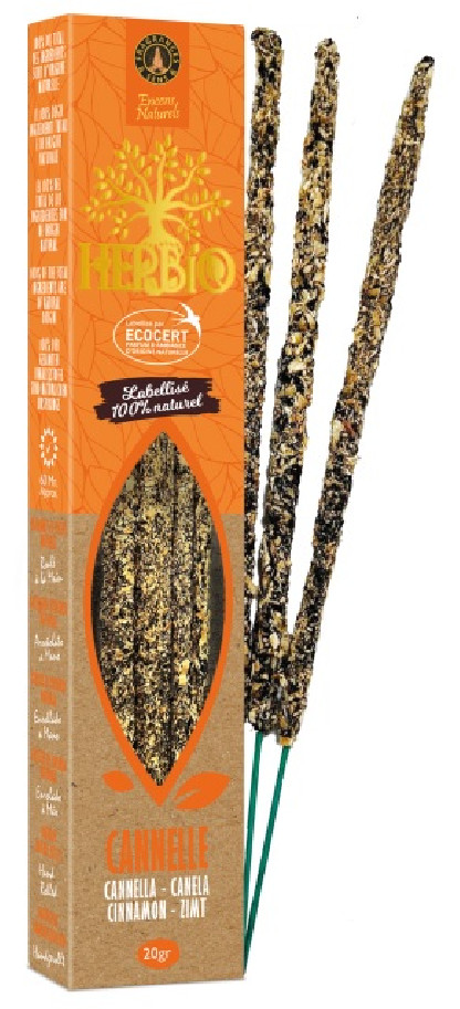Encens bâton Cannelle - HERBIO - paquet de 20 gr