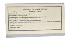 PRIÈRE SUR PARCHEMIN ABBE...