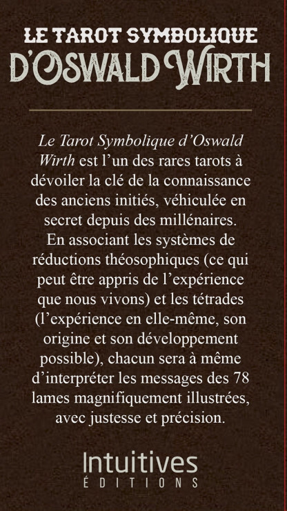 Le tarot symbolique d'Oswald Wirth (24.90€ TTC)