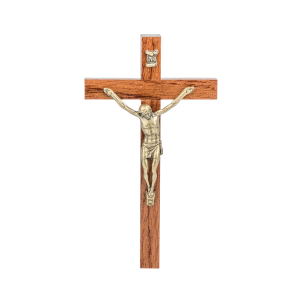 Crucifix bois marron vernis...