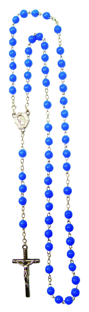 CHAPELET Perles plastique Bleu